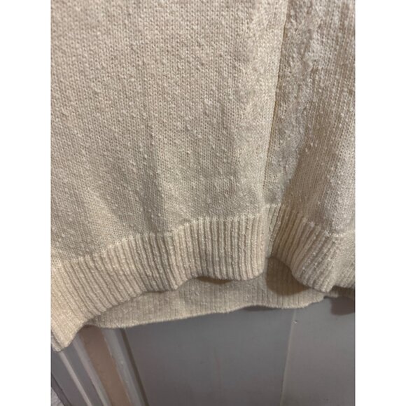 New! D&Co Naturals Cable Knit Mock Neck Sweater with Hi-Lo Hem Cream 1X - Picture 4 of 10